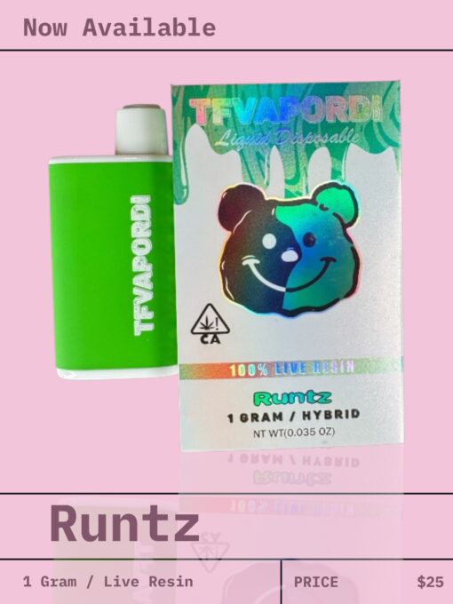 TFVAPORDI  RUNTZ   Live Resin-1g Disposable