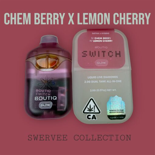 BOUTIQ SWITCH  CHEM BERRY x LEMON CHERRY  Liquid Live Diamonds-2g Disposable