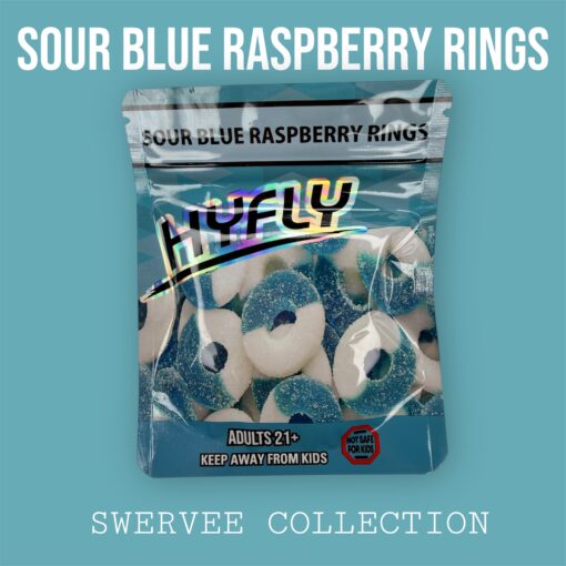 SOUR BLUE RASPBERRY RINGS -600mg