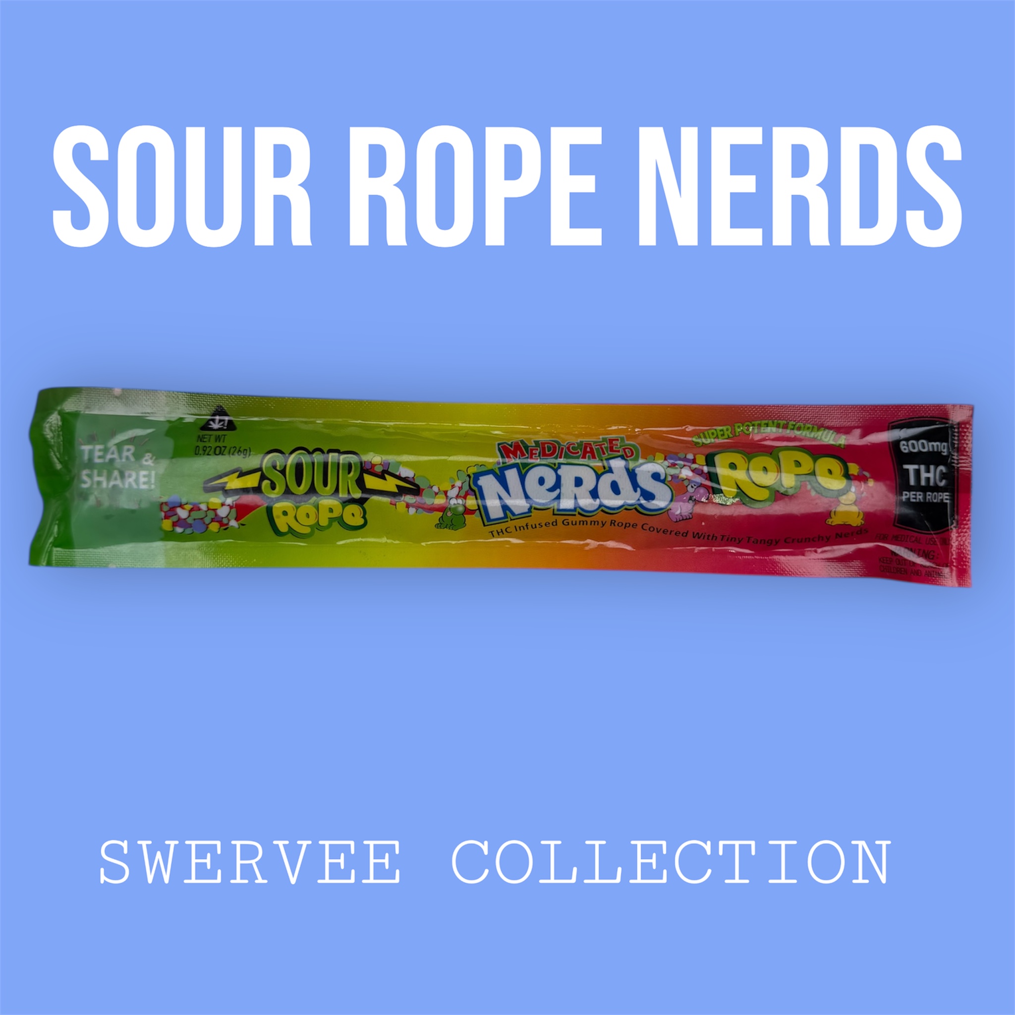 SOUR ROPE NERDS -600mg