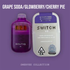SWITCH BOUTIQ V5 NEW GENERATION TRIPLE TANK  Grape Soda/GlowBerry/Cherry Pie  2g Disposable