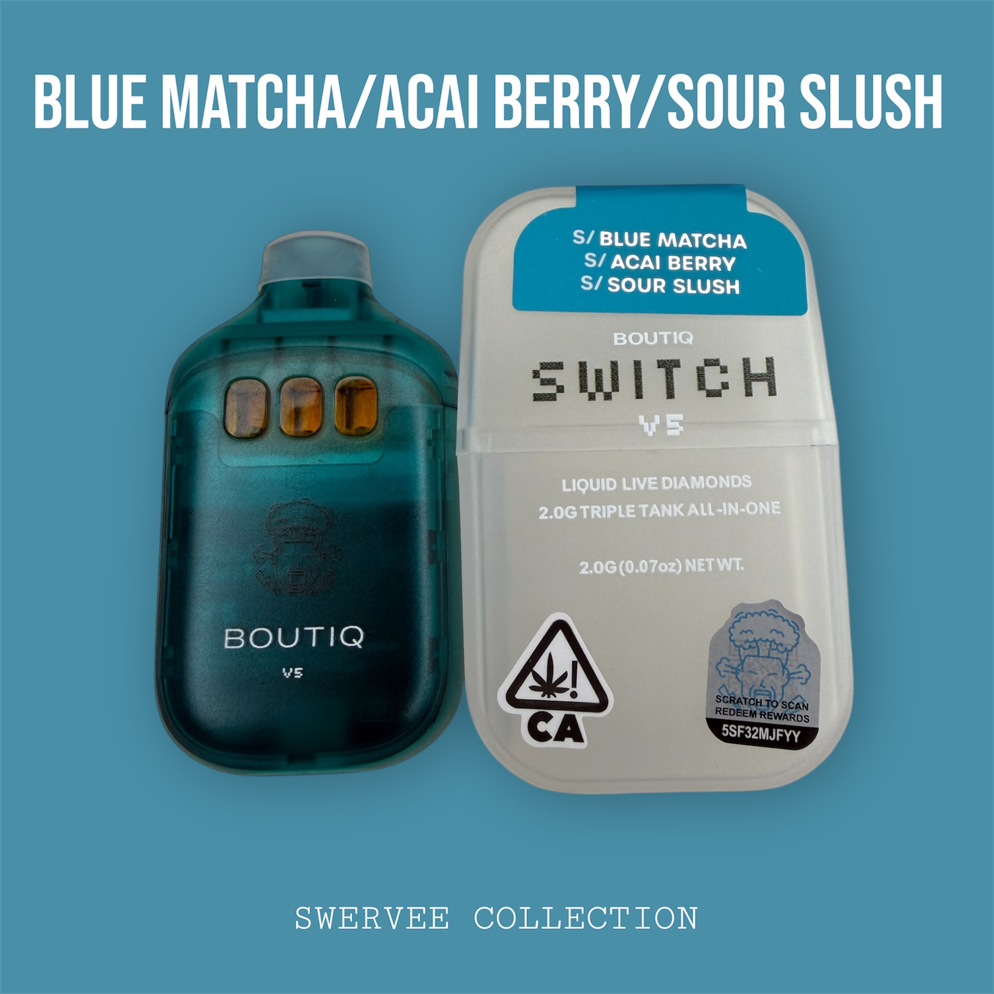 SWITCH BOUTIQ V5 NEW GENERATION TRIPLE TANK Blue Matcha/Acai Berry/Sour Slush 2g Disposable