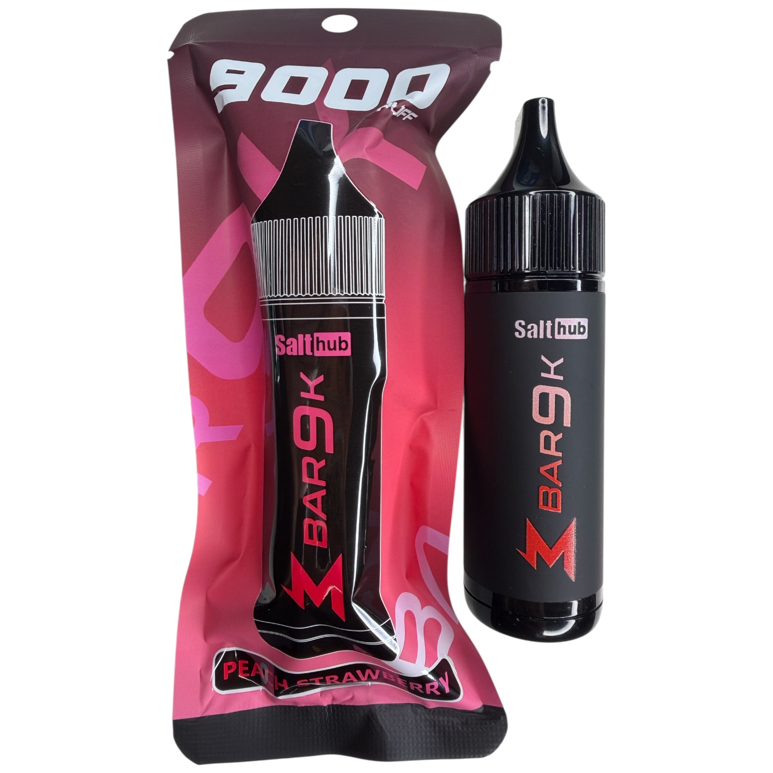 SALT HUB 9K PUFF BAR PEACH STRAWBERRY ( NICOTINE PUFF BAR ) FIRE!