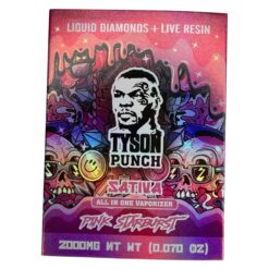 TYSON PUNCH / Pink Starburst (Sativa) Live Resin + Liquid Diamonds 2g Disposable