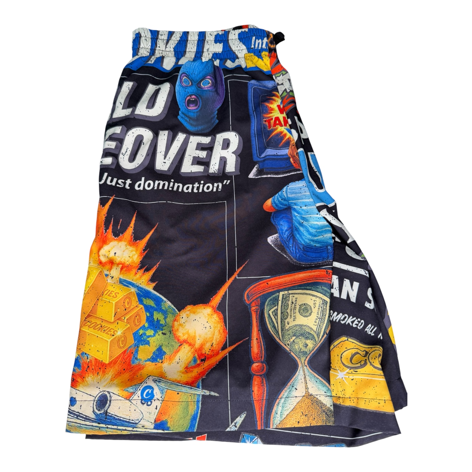 COOKIES SUMMER COLLECTION- NEW MONEY NEWS PRINT SWIM TRUNKS (LARGE) - Image 5